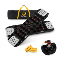 San Hima Offroad Traction Boards with Jack Base Replaceable Teeth Black