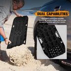 San Hima Offroad Traction Boards with Jack Base Replaceable Teeth Black