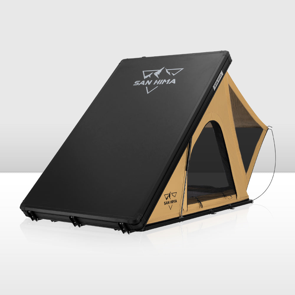 San Hima Kalbarri Lite Rooftop Tent Hardshell With Ladder Khaki Camping 4WD 4x4
