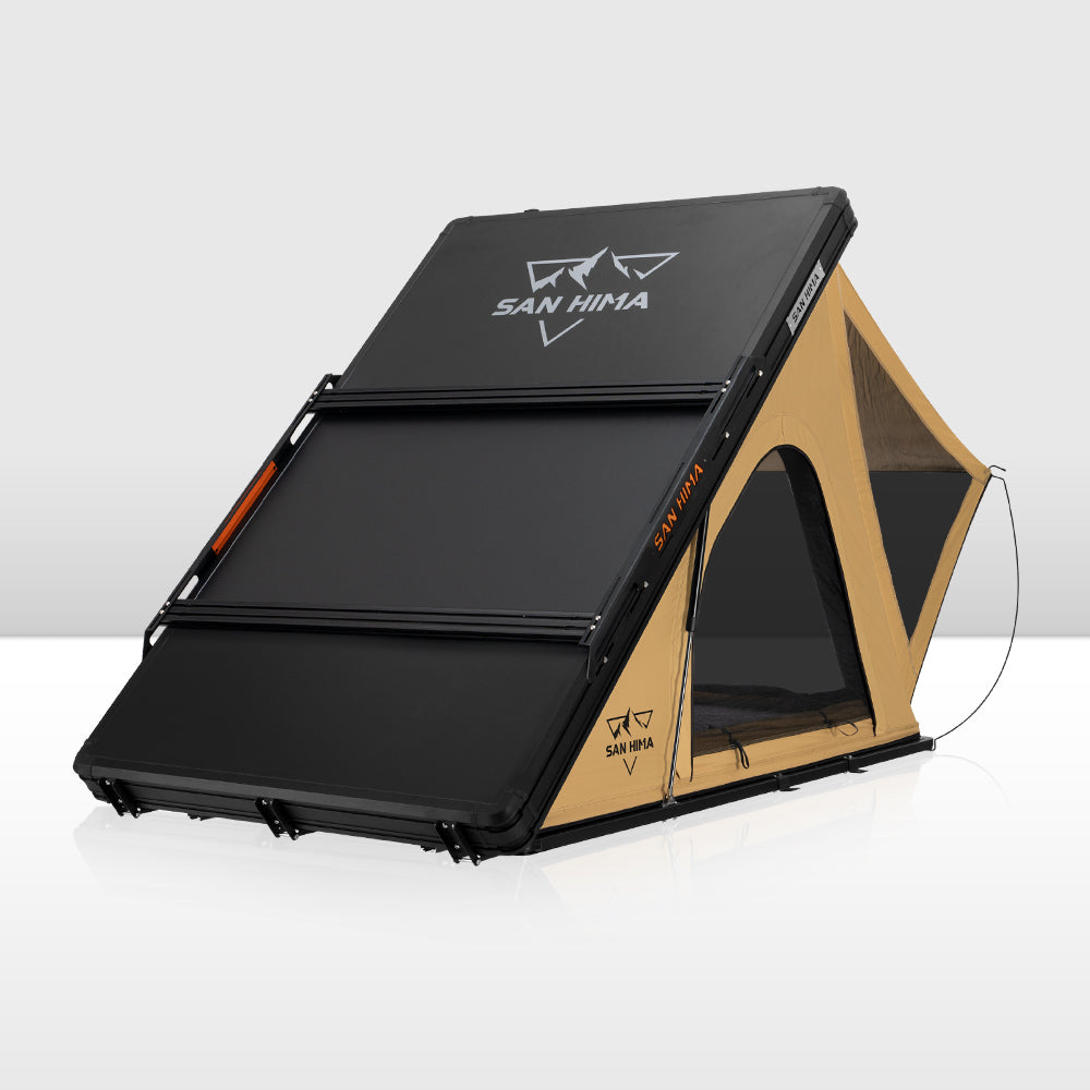 San Hima Kalbarri Lite Rooftop Tent Hardshell With Ladder & Rack Camping Khaki