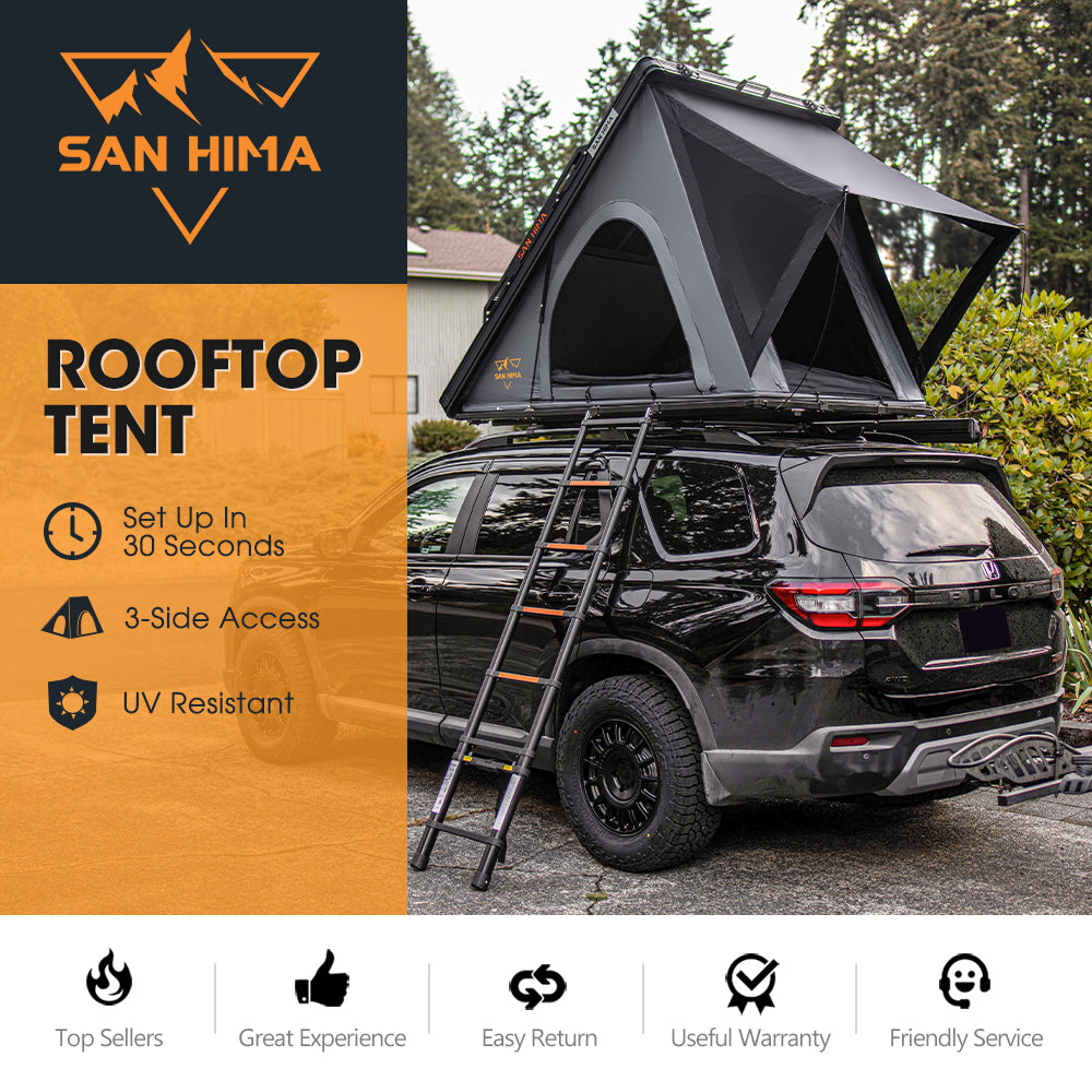 San Hima Kalbarri Lite Rooftop Tent Hardshell With Ladder & Rack Camping Grey Secondary image