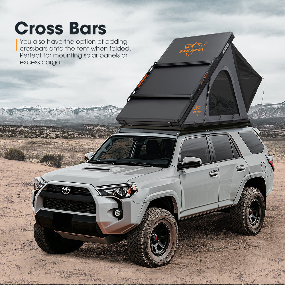 San Hima Kalbarri Lite Rooftop Tent Hardshell With Ladder & Rack Camping Grey