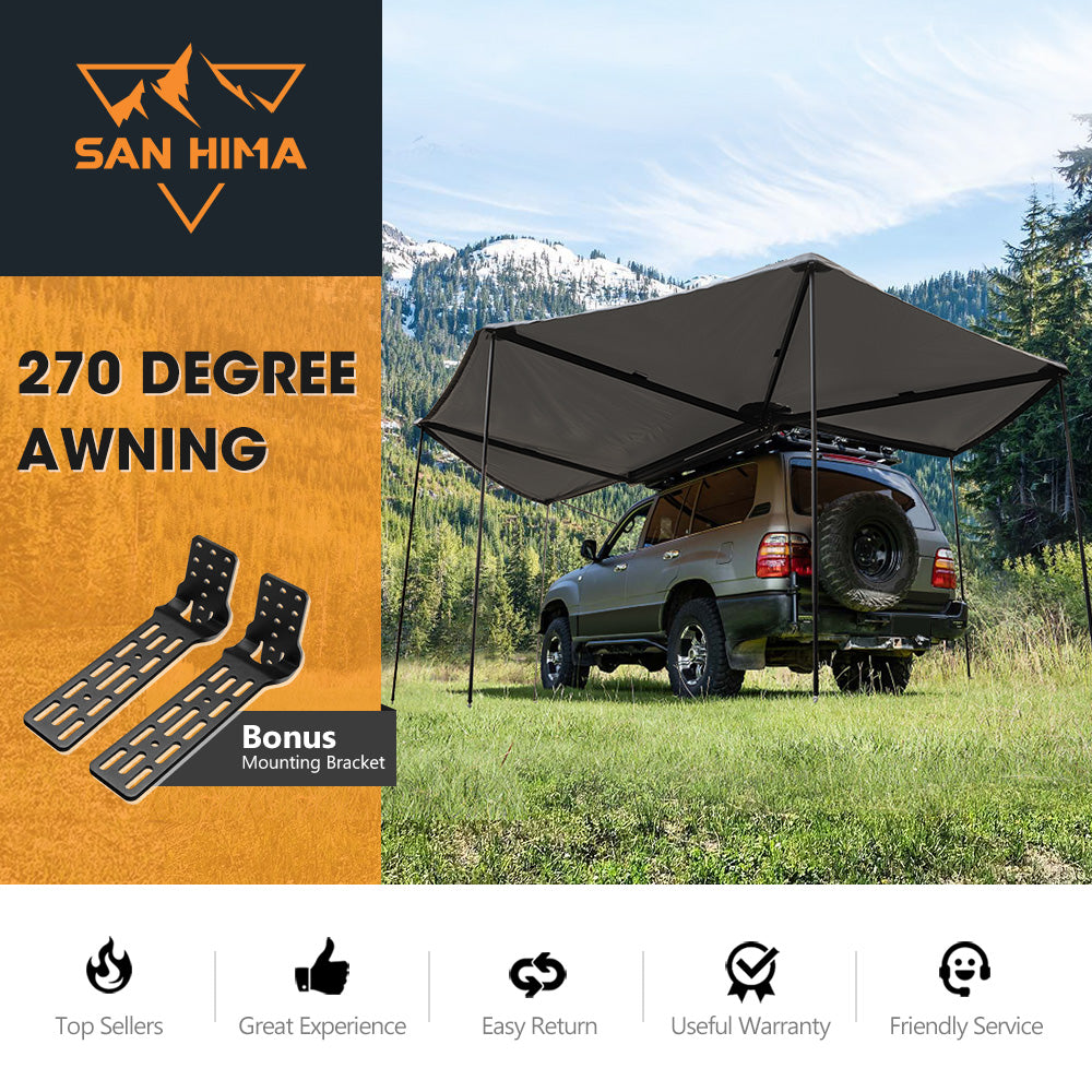 San Hima 270° Degree Free-Standing Awning 600D Double-Ripstop + "L" Bracket