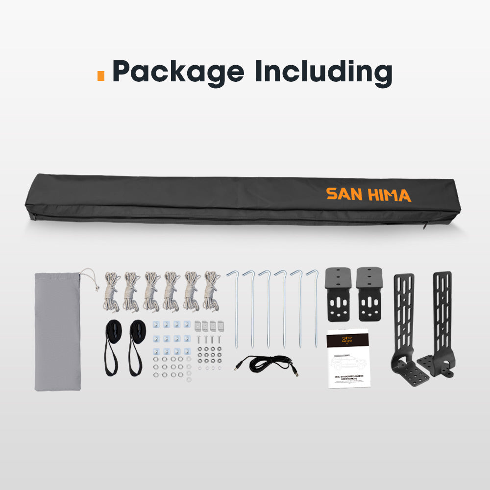 San Hima 270° Degree Free-Standing Awning 600D Double-Ripstop + "L" Bracket