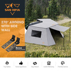 San Hima 270° Degree Awning With Side Wall Car Privacy Screens + "L" Bracket