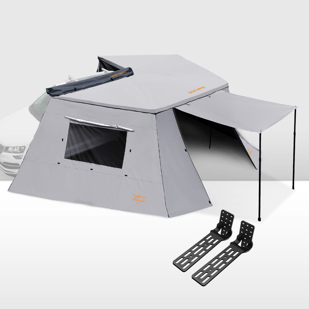 San Hima 270° Degree Awning With Side Wall Car Privacy Screens + "L" Bracket