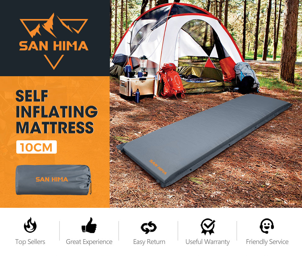 San Hima Self Inflating Mattress 10cm Camping Sleeping Outdoor Air Bed Single Secondary image