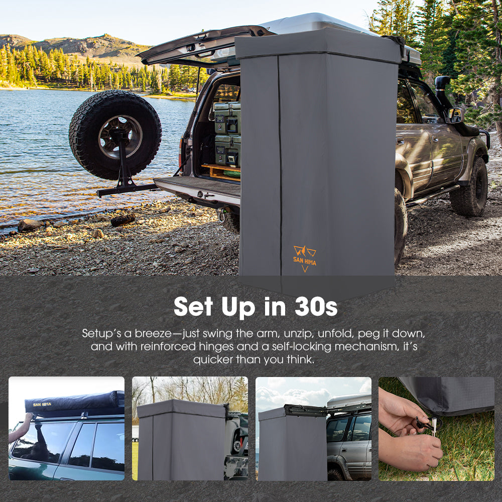 San Hima Shower Awning Fold-Out Instant Ensuite Tent Camping Change Room Toilet