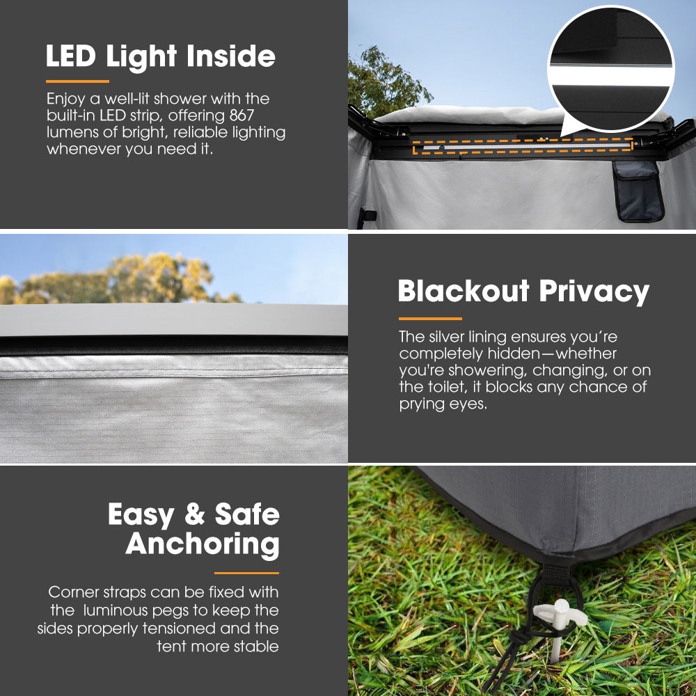 San Hima Shower Awning Instant Ensuite Tent Fold-Out Camping & Shower Tent Base