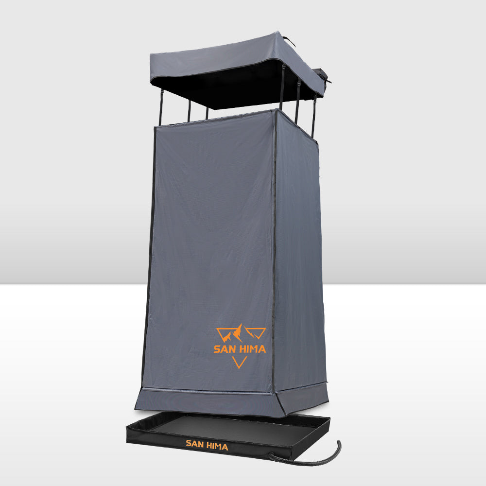San Hima Camping Shower Tent Awning Fold-Out Grey & Camping Shower Tent Base Main image