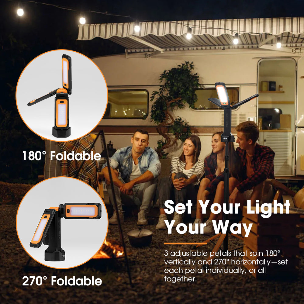 San Hima Telescopic Light Portable Lithium LED Tripod Lamp Camping Rechargeable